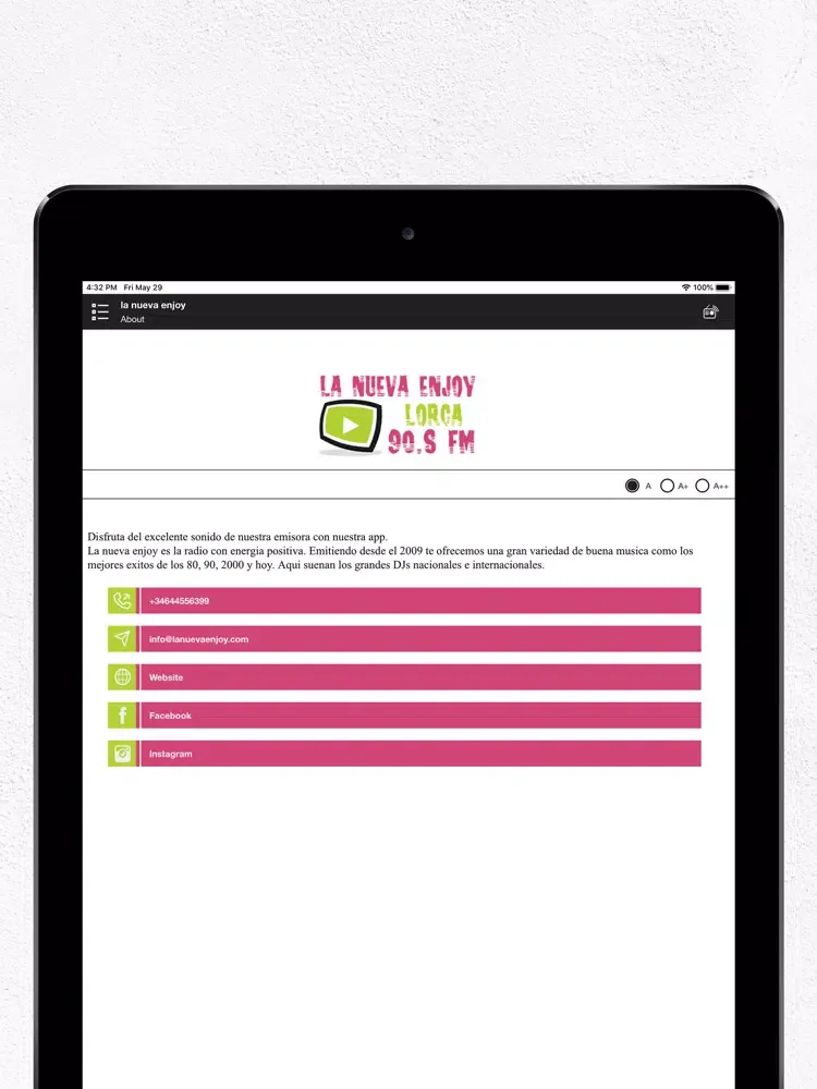 la nueva enjoy iPad 應用截圖