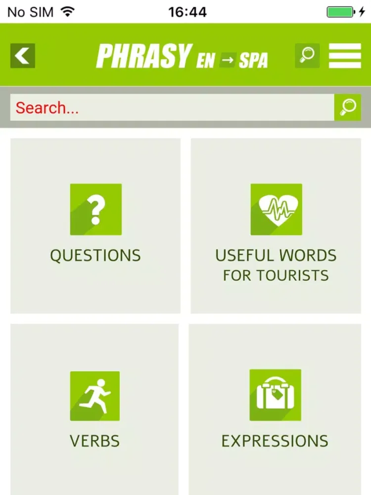 Скриншоты Phrasy SPANISH iPad 