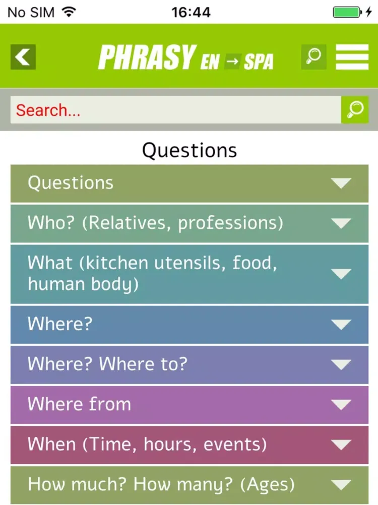 Скриншоты Phrasy SPANISH iPad 