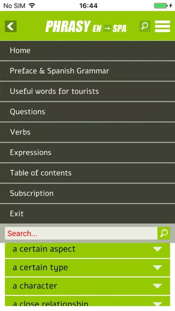 Скриншоты Phrasy SPANISH