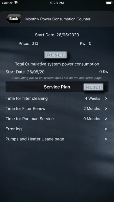 Tangkapan layar Spa control