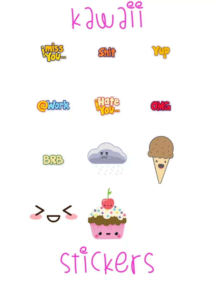 Capturas de pantalla de Kawaii Stickers for iMessage iPad 
