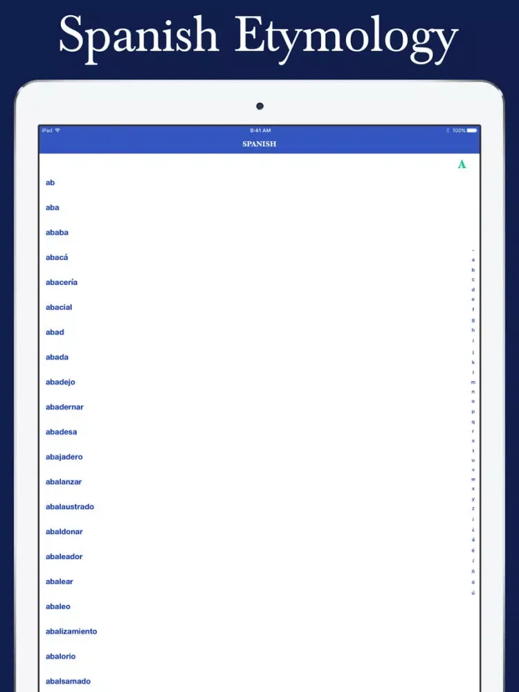 Spanish Etymology Dictionary iPad  سکرین شاٹس