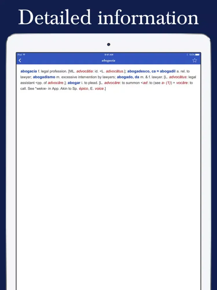 Spanish Etymology Dictionary iPad  سکرین شاٹس