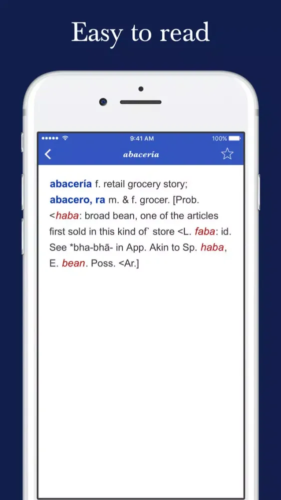 Spanish Etymology Dictionary سکرین شاٹس