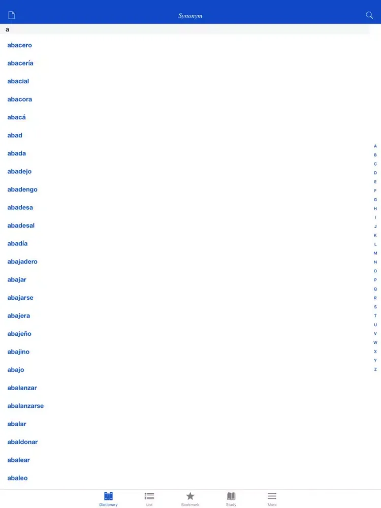 Spanish Synonym Dictionary iPad  سکرین شاٹس