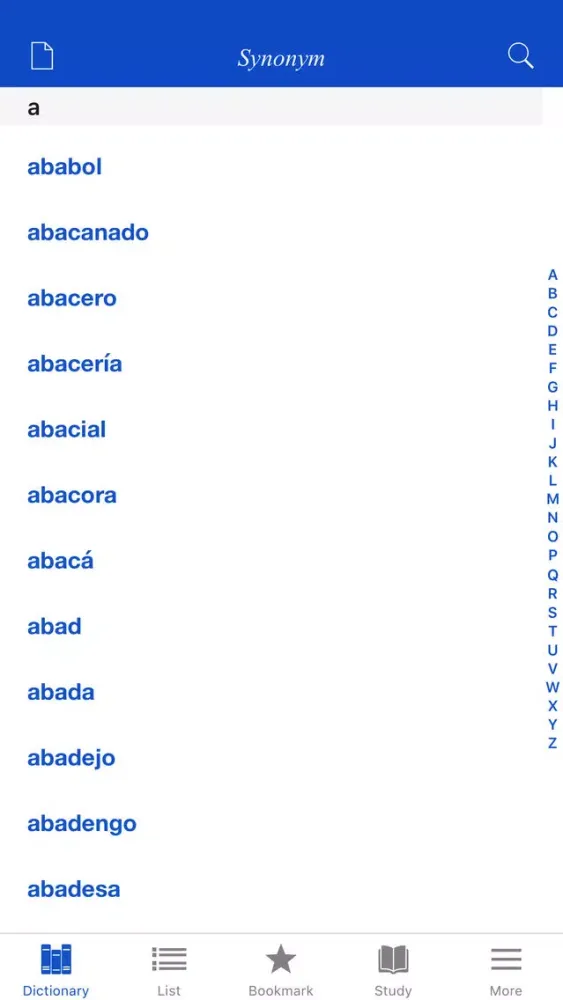 Spanish Synonym Dictionary سکرین شاٹس
