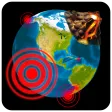 3D Earthquakes Map & Volcanoes