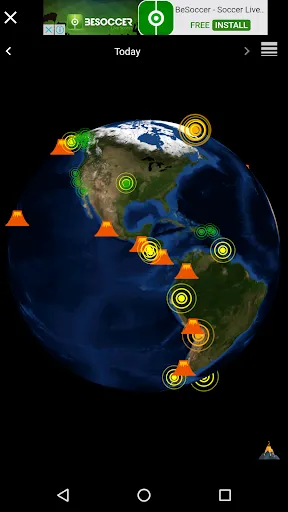 Tangkapan layar 3D Earthquakes Map & Volcanoes