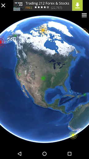 Tangkapan layar 3D Earthquakes Map & Volcanoes