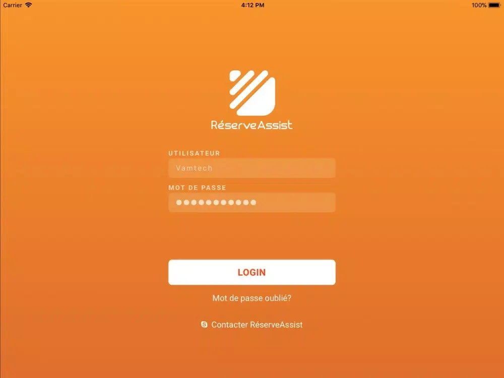 RéserveAssist iPad  سکرین شاٹس
