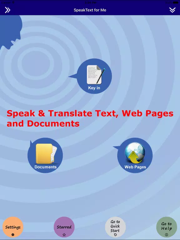 Tangkapan layar SpeakText for eBook Lite iPad 
