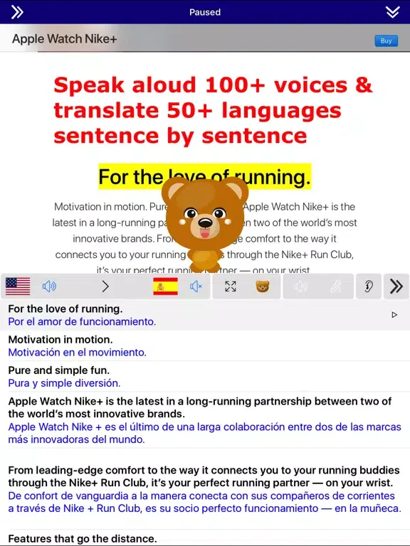 ภาพหน้าจอของ SpeakText for eBook Lite iPad 