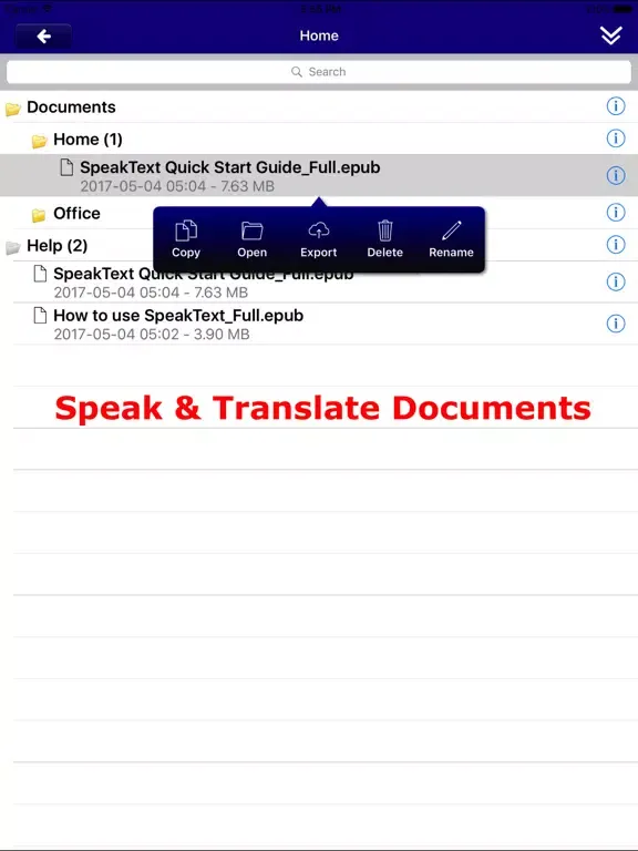 ภาพหน้าจอของ SpeakText for eBook Lite iPad 