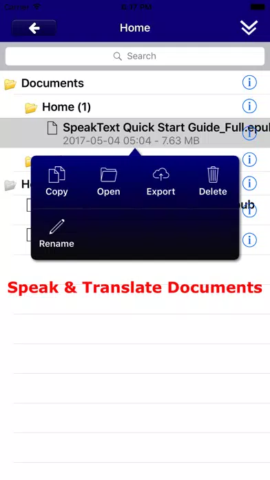 Tangkapan layar SpeakText for eBook Lite
