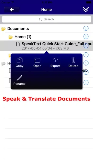 ภาพหน้าจอของ SpeakText for eBook Lite