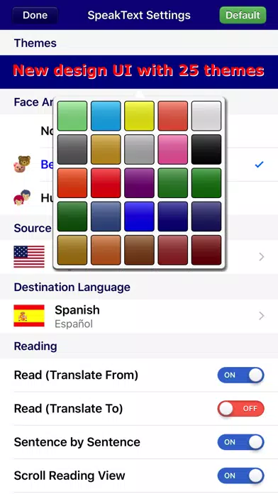 Tangkapan layar SpeakText for eBook Lite