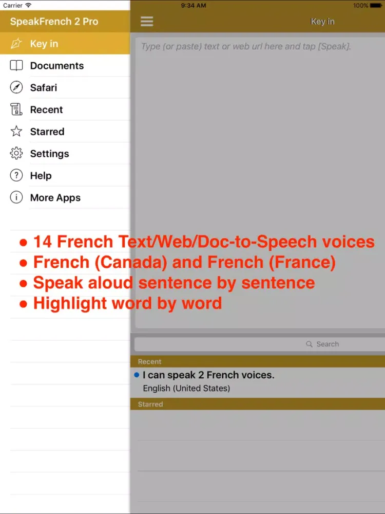 SpeakFrench 2 (14 French Text-to-Speech) iPad  Screenshots