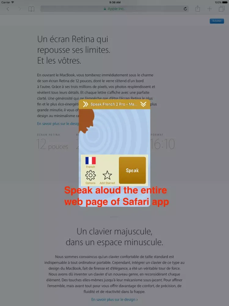 SpeakFrench 2 (14 French Text-to-Speech) iPad  Screenshots