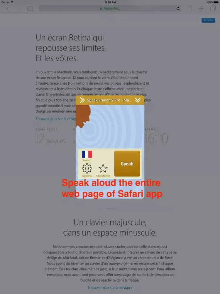 SpeakFrench 2 Pro (14 French Text-to-Speech) iPad  Screenshots