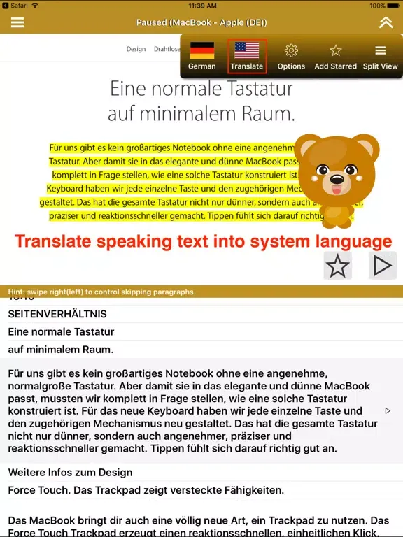 SpeakGerman 2 FREE (8 German Text-to-Speech) iPad  Screenshots