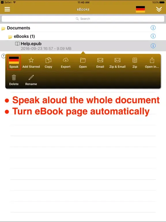 SpeakGerman 2 FREE (8 German Text-to-Speech) iPad  Screenshots