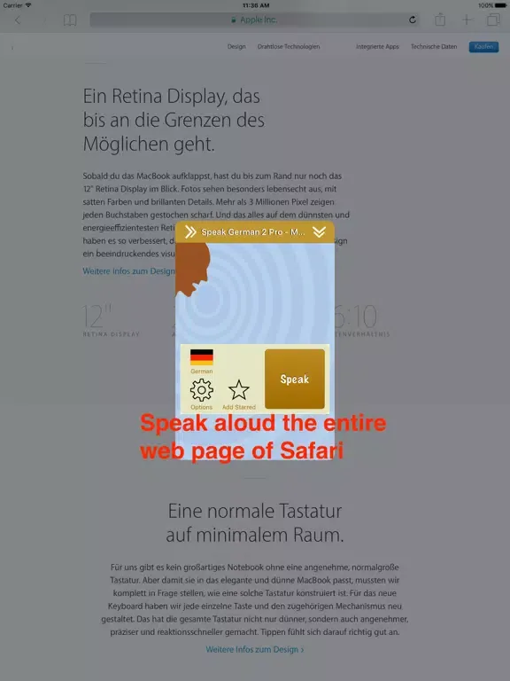 SpeakGerman 2 FREE (8 German Text-to-Speech) iPad  Screenshots