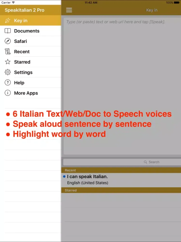 ภาพหน้าจอของ SpeakItalian 2 Pro (6 Italian Text-to-Speech) iPad 