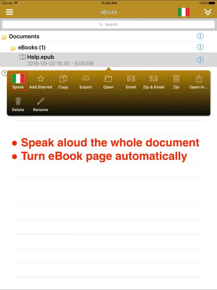 ภาพหน้าจอของ SpeakItalian 2 Pro (6 Italian Text-to-Speech) iPad 