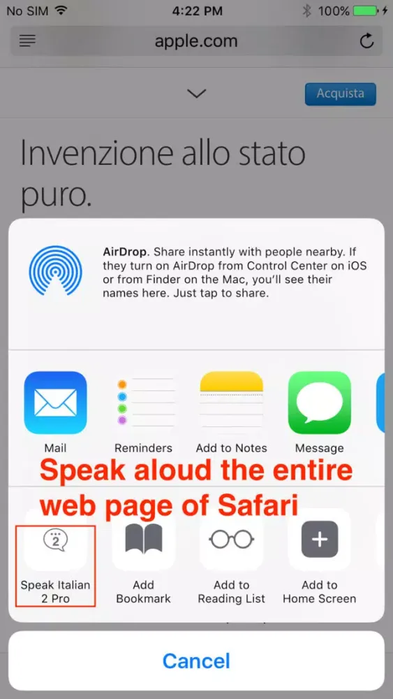 ภาพหน้าจอของ SpeakItalian 2 Pro (6 Italian Text-to-Speech)