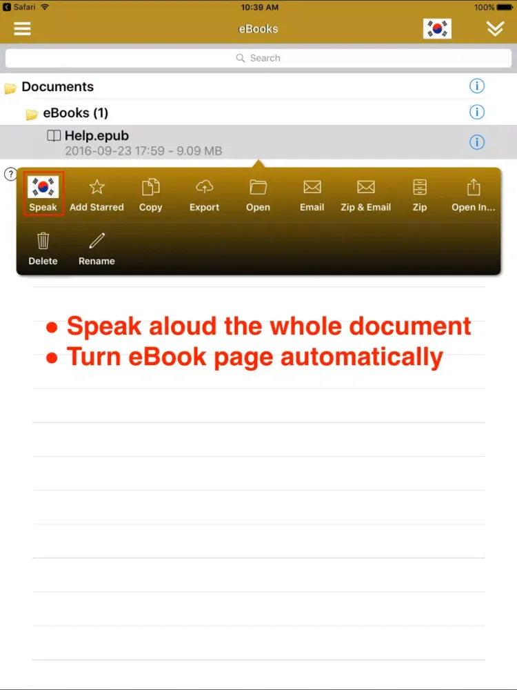 Captures d'écran de SpeakKorean 2 (4 Korean Text-to-Speech) iPad 