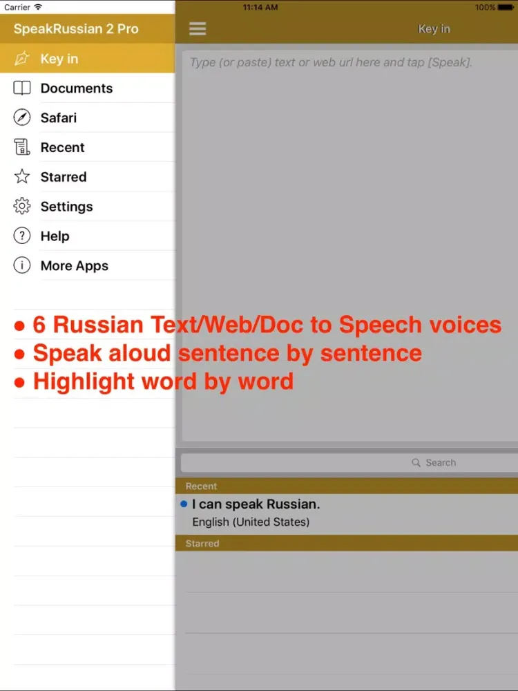 SpeakRussian 2 Pro (6 Russian Text-to-Speech) iPad 应用截图