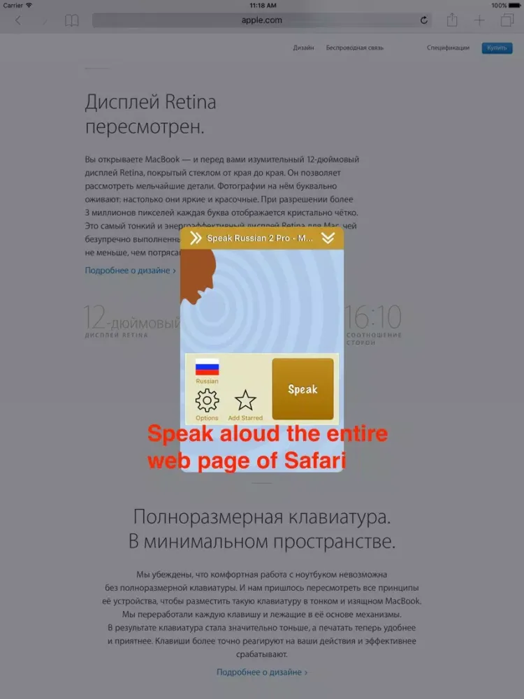 SpeakRussian 2 Pro (6 Russian Text-to-Speech) iPad 应用截图