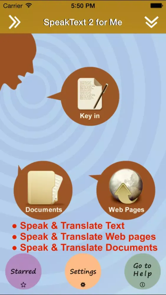 Ảnh chụp màn hình của SpeakText 2 for Me