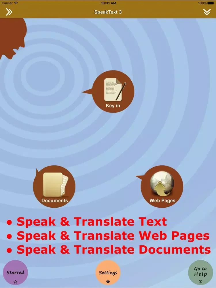 SpeakText 3 Lite iPad  Screenshots