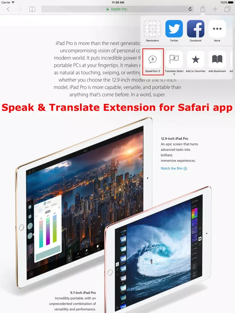 SpeakText 3 Lite iPad  Screenshots