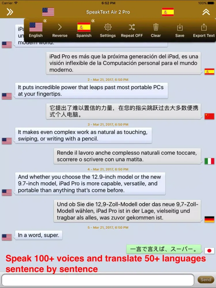 Screenshot di SpeakText Air 2 (Speak 100+ & Translate 50+) iPad 