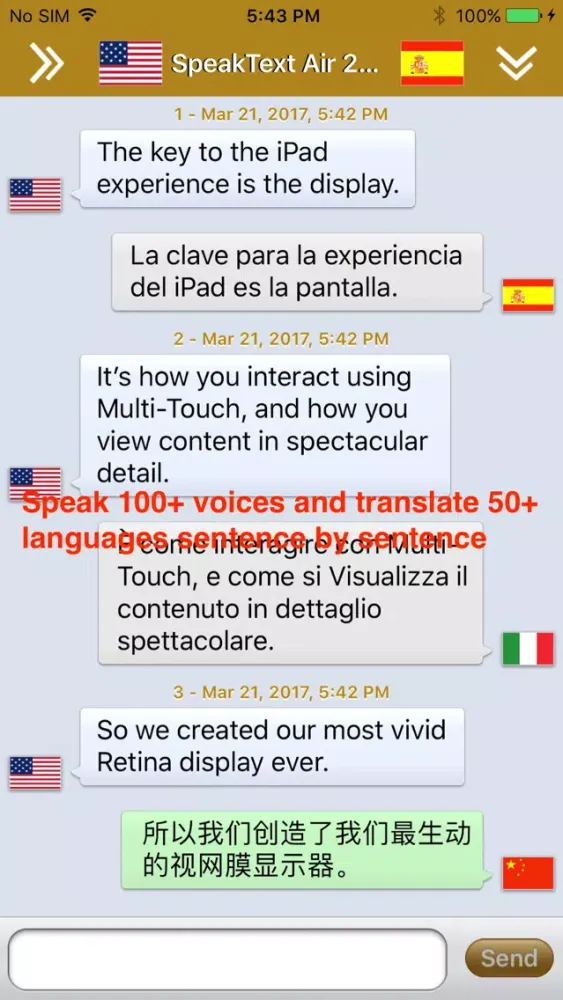 Screenshot di SpeakText Air 2 (Speak 100+ & Translate 50+)