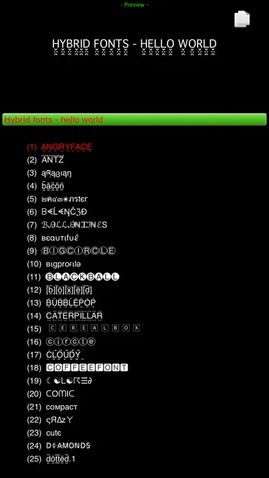 Tangkapan layar Hybrid Fonts : ⓒⓞⓞⓛ Text Fonts