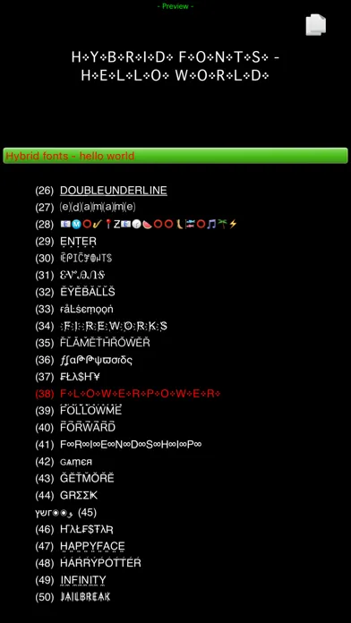 Tangkapan layar Hybrid Fonts : ⓒⓞⓞⓛ Text Fonts