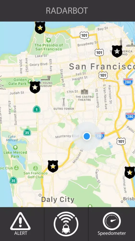 Speedcam Detector Radarbot スクリーンショット