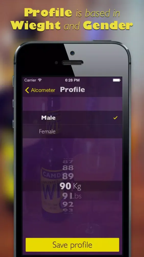 Screenshot di Alcotester Breathalyzer