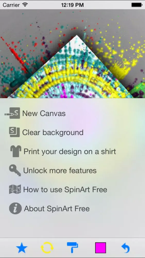 Capturas de tela do SpinArt Free