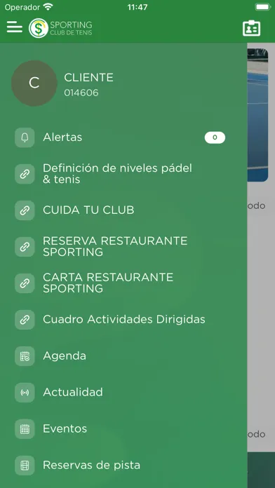 Capturas de tela do Sporting Club de Tenis
