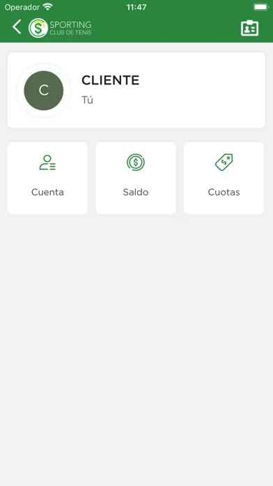 Capturas de tela do Sporting Club de Tenis