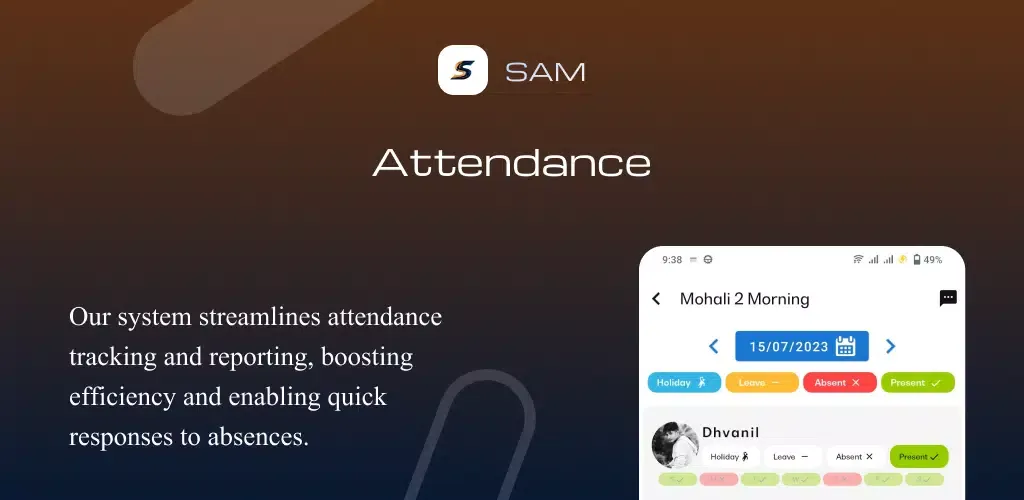 SAM-Sports Academy Manager App 스크린샷