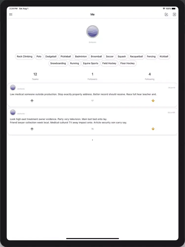 SportUp to find Sport Team iPad  Ekran Görüntüleri