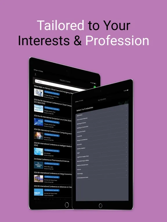 Industry Events iPad  Ekran Görüntüleri