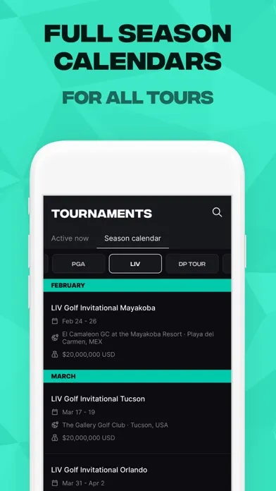 GLF: Golf Live Scores & News Ekran Görüntüleri