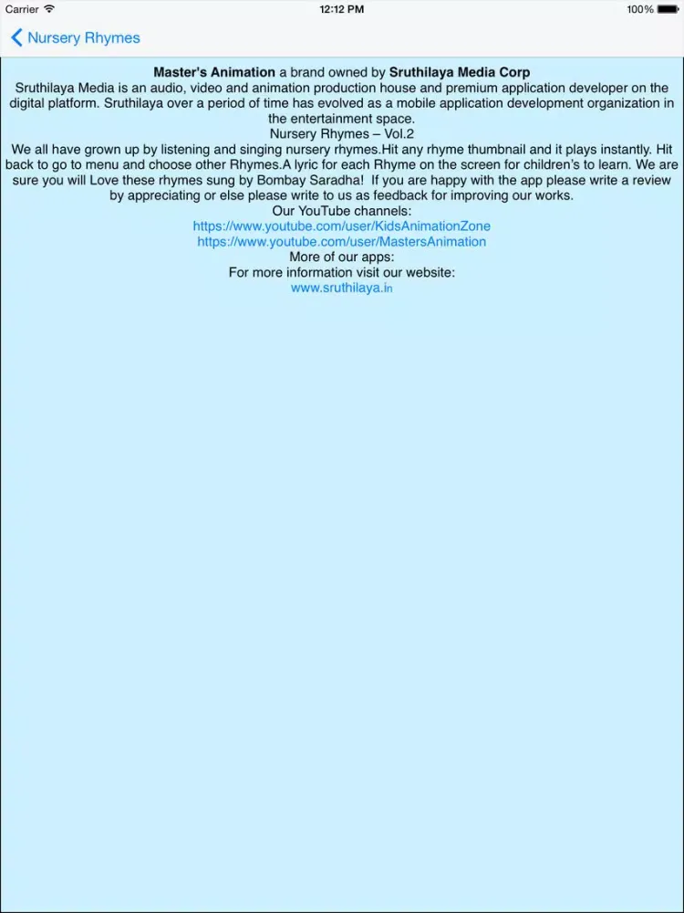 Screenshot di Nursery Rhymes Vol-2 iPad 